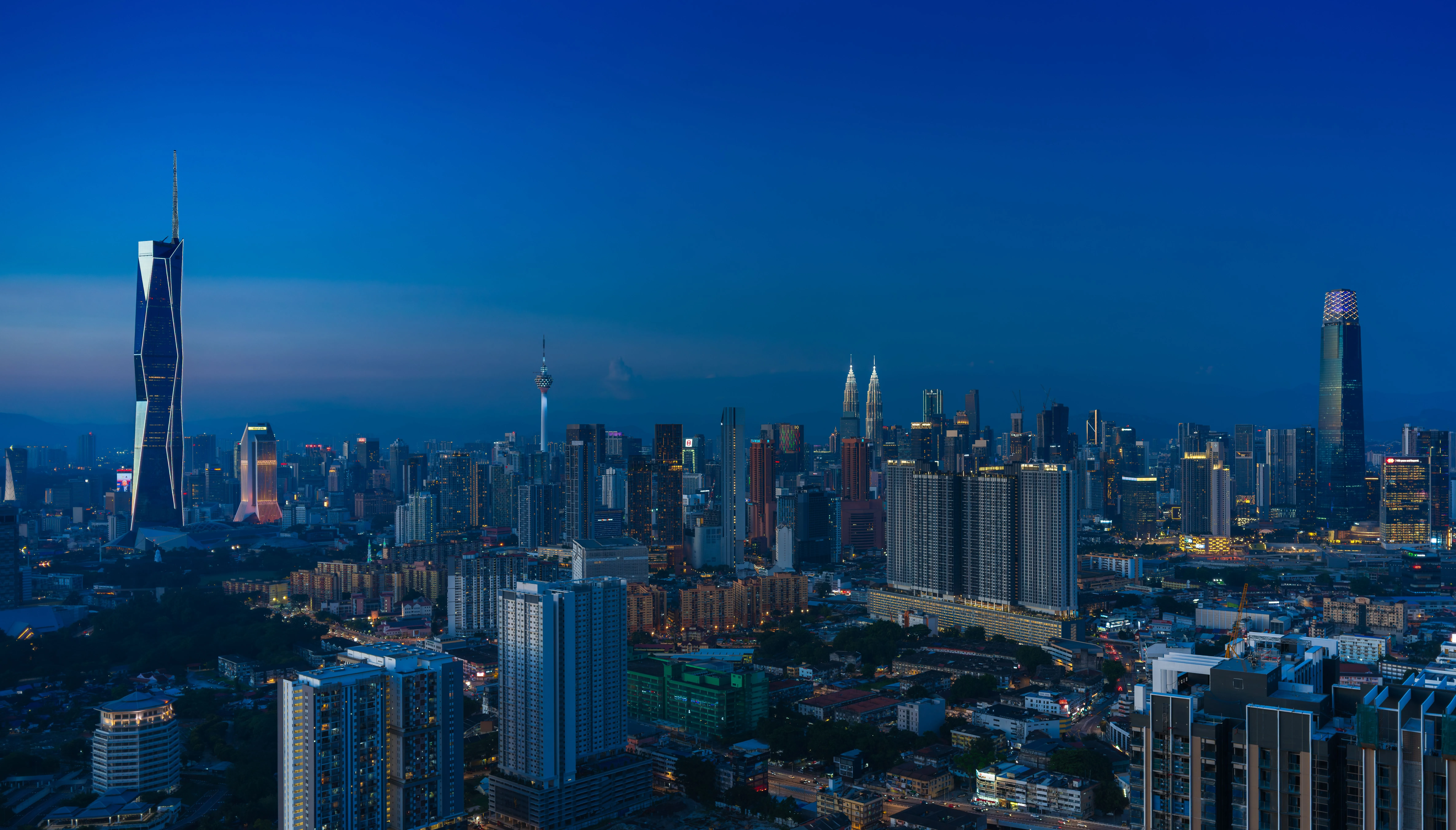 The Kuala Lumpur skyline after dark